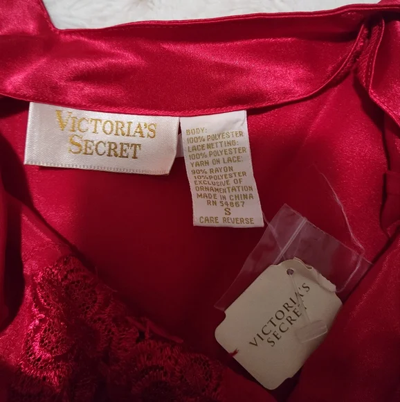 Victorias Secret Maxi Silky Slip Dress/Negligee/Lingerie Red Size Small